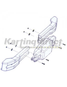 Rear Bar Plastic Adjustable KIT by KG includes mounting kit