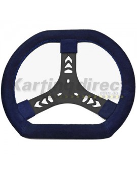 Steering Wheel 320mm Kartelli Pro Flat Top Flat Bottom Blue Suede Leather