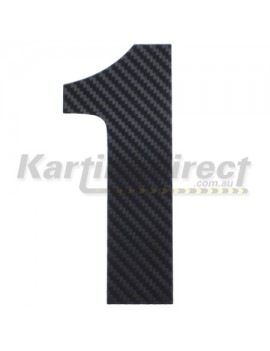 Number 1 Decal Large Black Carbon Fibre Style Sticker