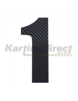 Number 1 Decal Small Black Carbon Fibre Style Sticker
