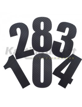 Number 1 Decal Large Black Carbon Fibre Style Sticker