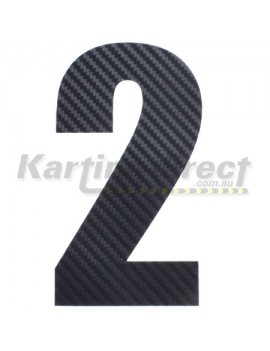 Number 2 Decal Large Black Carbon Fibre Style Sticker