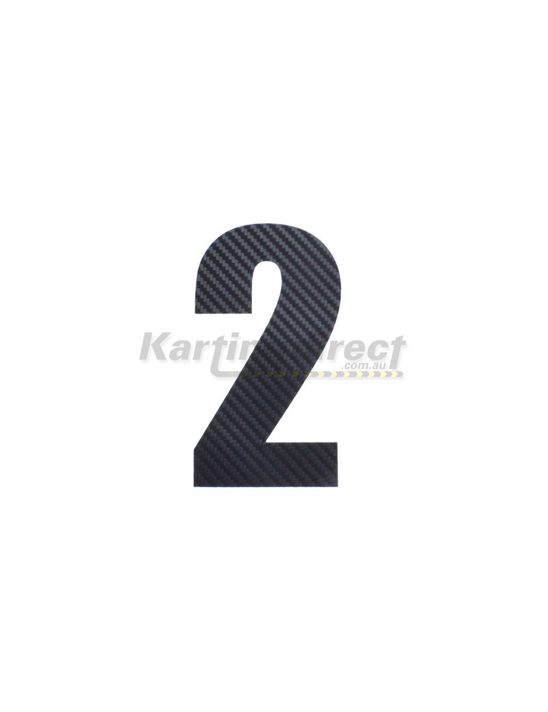 Number 2 Decal Small Black Carbon Fibre Style Sticker