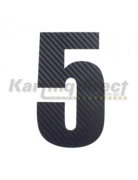 Number 5 Decal Small Black Carbon Fibre Style Sticker