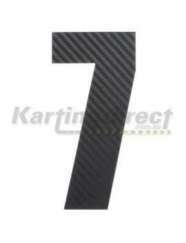 Number 7 Decal Large Black Carbon Fibre Style Sticker