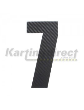 Number 7 Decal Small Black Carbon Fibre Style Sticker