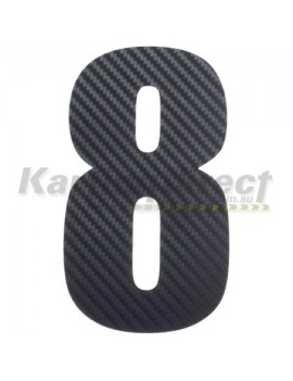 Number 8 Decal Large Black Carbon Fibre Style Sticker
