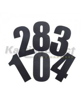 Number 8 Decal Small Black Carbon Fibre Style Sticker