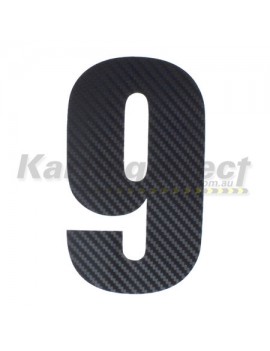 Number 9 Decal Small Black Carbon Fibre Style Sticker