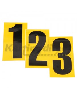 Number 3 Black Large on Yellow background Numbers