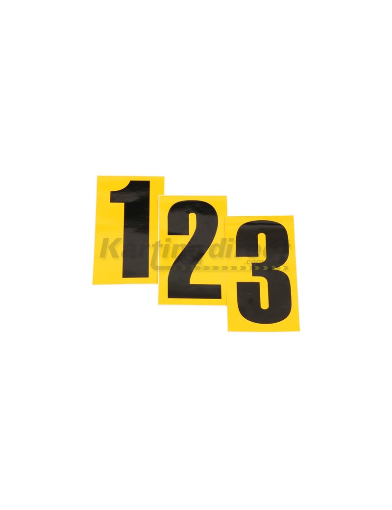 Number 4 Black Large on Yellow background Numbers