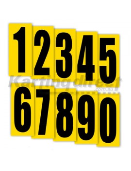 Number 5 Black Large on Yellow background Numbers