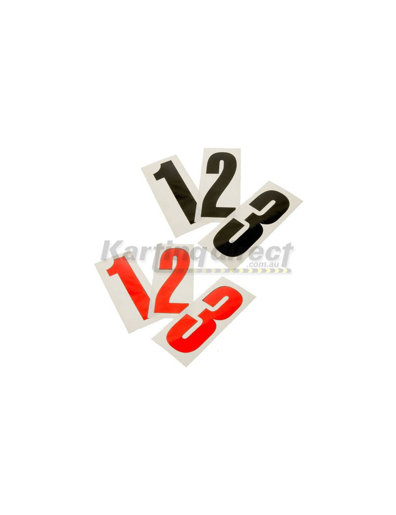 Number 8 decal Small red sticker Suit side pods