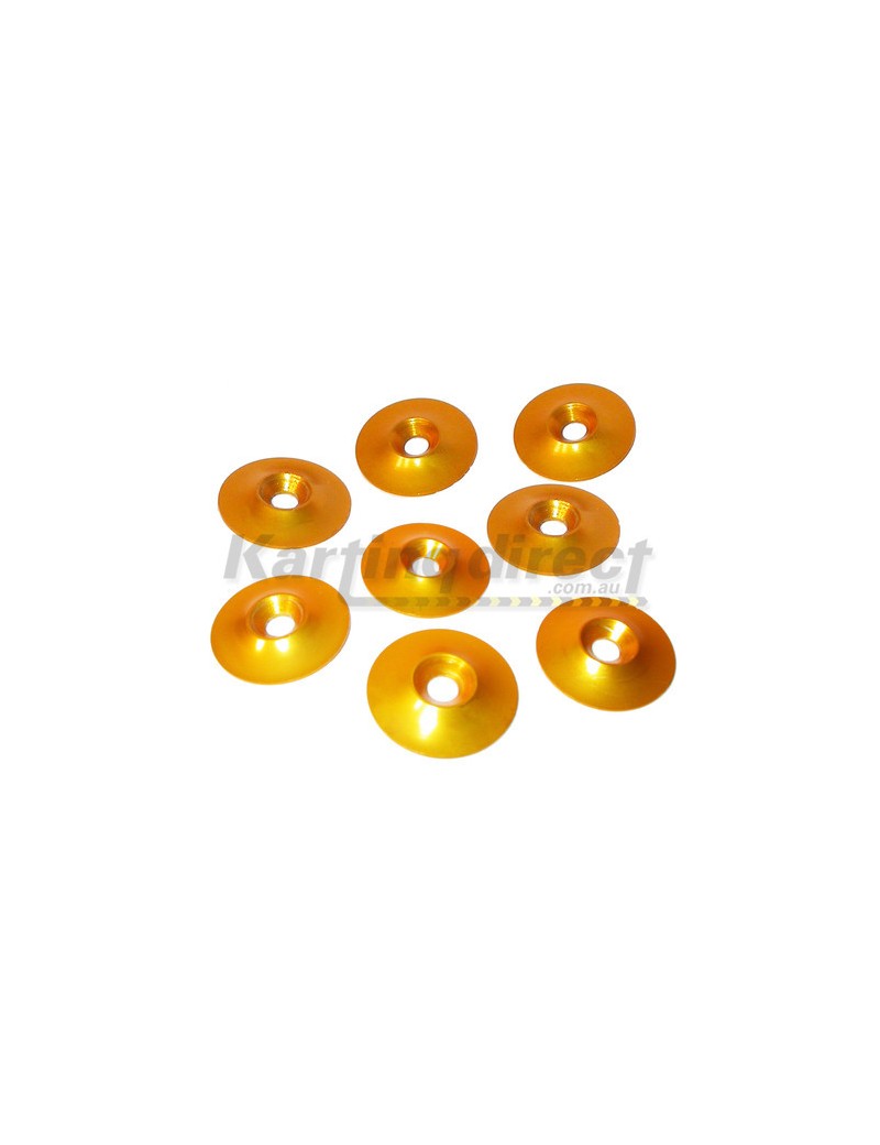 Seat Washers  Counter Sunk Alloy  Gold Anodised  Pack of 8
