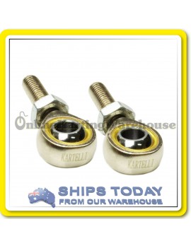 GO KART TIE ROD ENDS 8mm POS8 H/DUTY CHROME 2 Pack Set with LOCK NUTS KARTELLI !