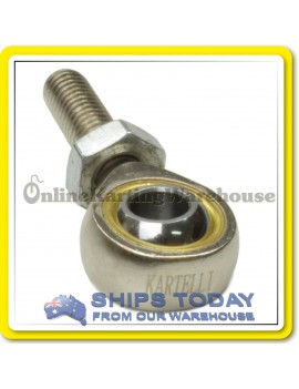 GO KART TIE ROD ENDS 8mm POS8 H/DUTY CHROME 2 Pack Set with LOCK NUTS KARTELLI !
