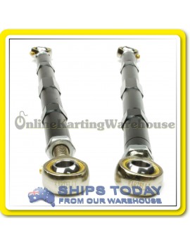 GO KART TIE ROD ENDS 8mm POS8 H/DUTY CHROME 2 Pack Set with LOCK NUTS KARTELLI !