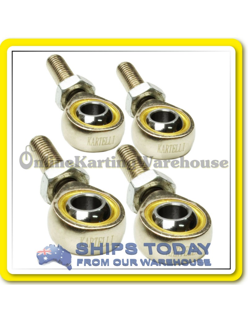GO KART TIE ROD ENDS 8mm POS8 H/DUTY CHROME 4 Pack Set with LOCK NUTS KARTELLI ! GO KART TIE ROD ENDS 8mm POS8 H/DUTY CHROME 4 Pack Set with LOCK NUTS KARTELLI !