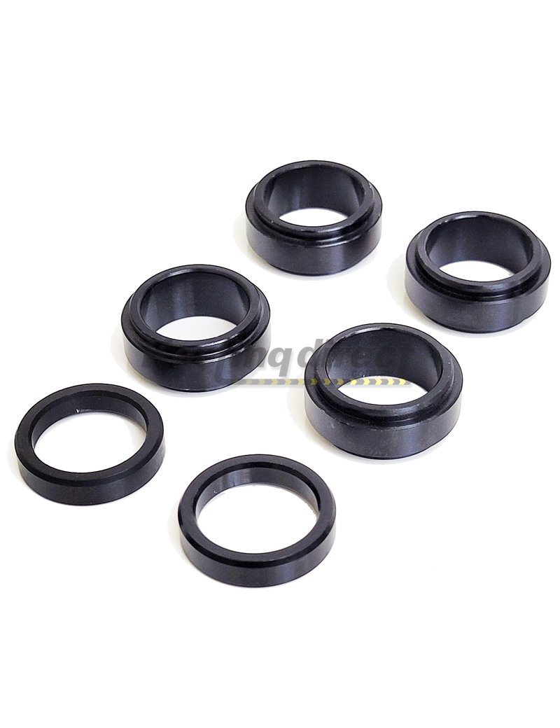 Front Stub Axle Wheel Spacer 4 - 10mm x 17mm  2- 5mm x 17mm Set - BLACK - one side