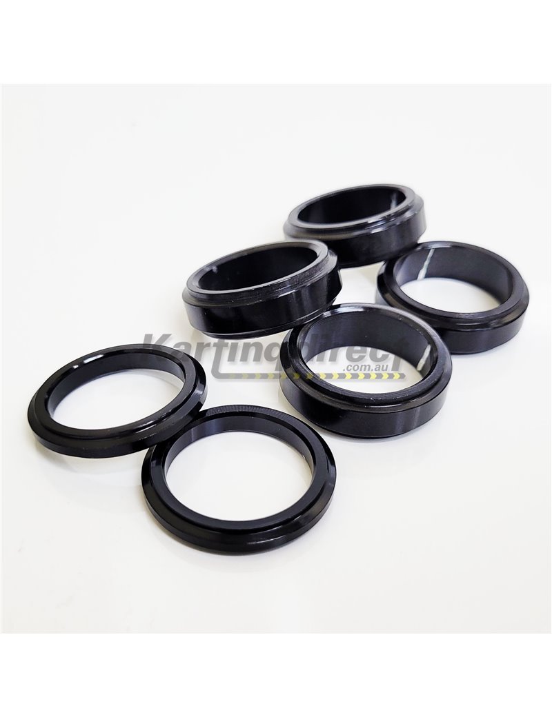 Front Stub Axle Wheel Spacer 4 - 10mm x 25mm  2- 5mm x 25mm Set - BLACK - one side