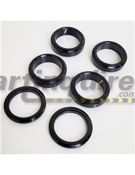 Front Stub Axle Wheel Spacer 4 - 10mm x 25mm  2- 5mm x 25mm Set - BLACK - one side