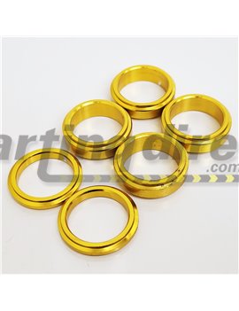 Front Stub Axle Wheel Spacer 4 - 10mm x 25mm  2- 5mm x 25mm Set - GOLD - one side