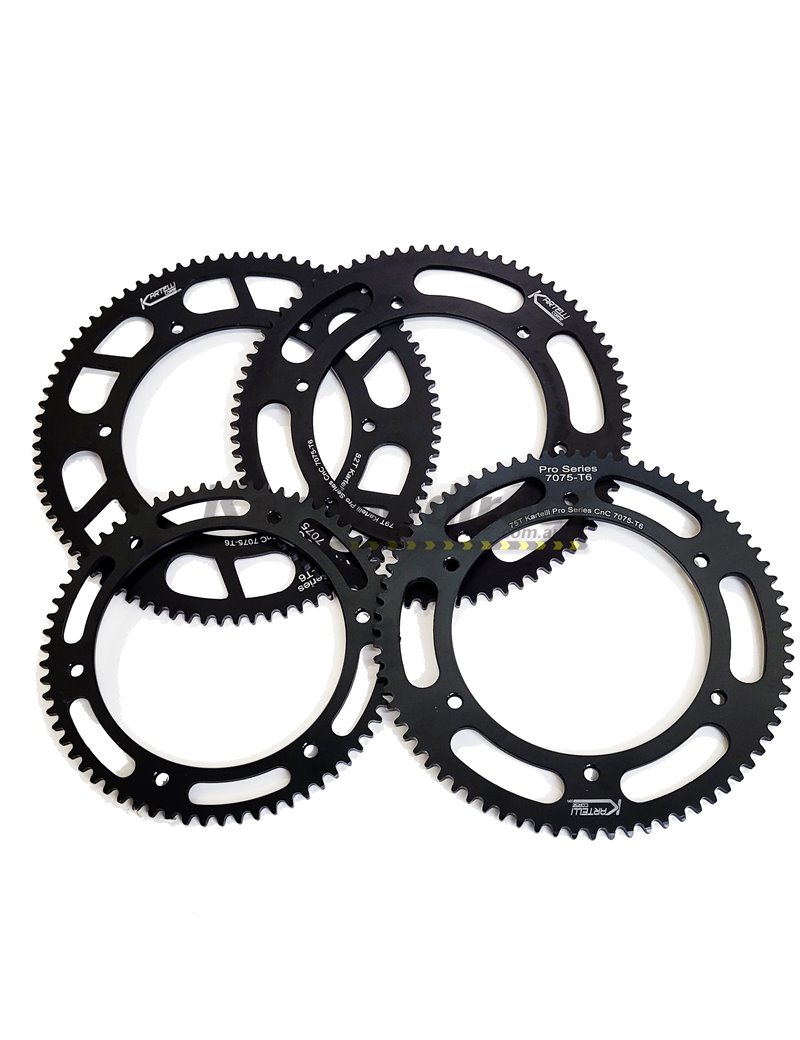 Kart Sprocket 7075-T6 CnC 219 pitch - Kartelli Corse 63 to 93 Teeth Pro Series - Highest Quality and Proformance