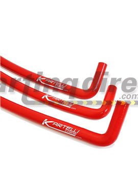 Water Hose Silicon 1.32 Meter  ith 90 Degree bend - Kartelli - RED