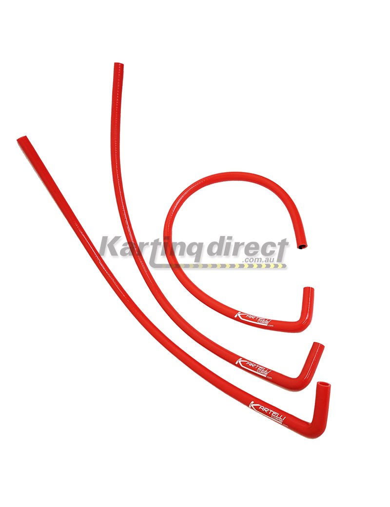 Water Hose Silicon 1.32 Meter  ith 90 Degree bend - Kartelli - RED