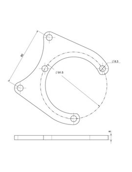 Chromed Support for rear Brake Caliper MA20